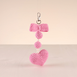 Heegeldatud võtmehoidja - roosa süda