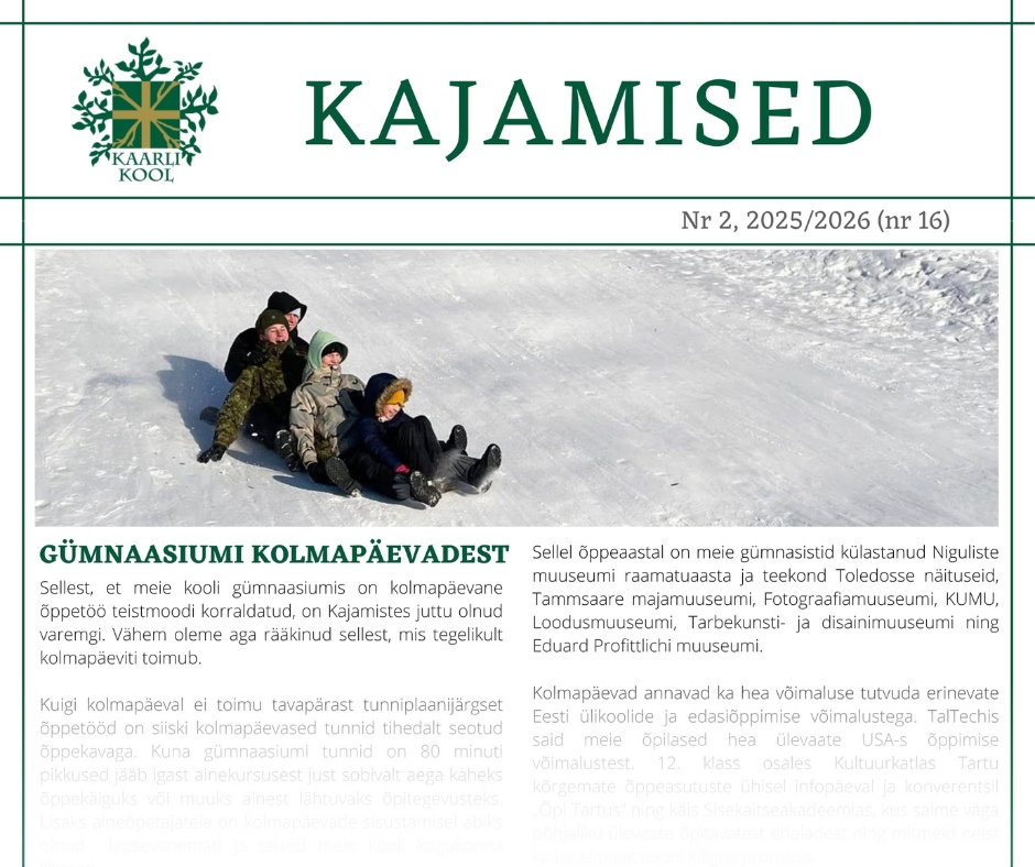 Ilmus uus Kajamiste number!