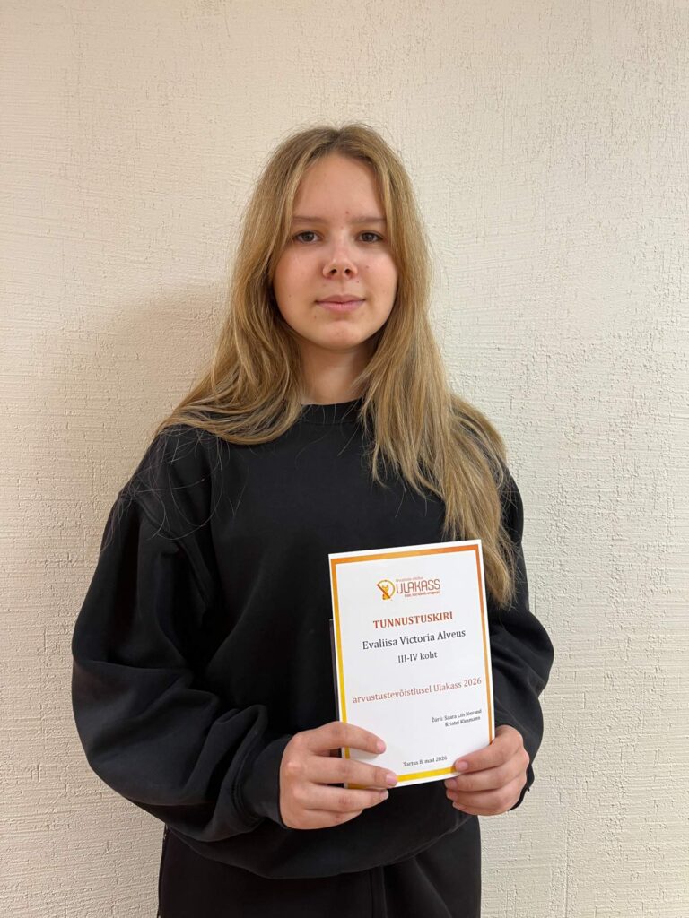 Õpilane saavutas raamatuarvustuste võistlusel III koha